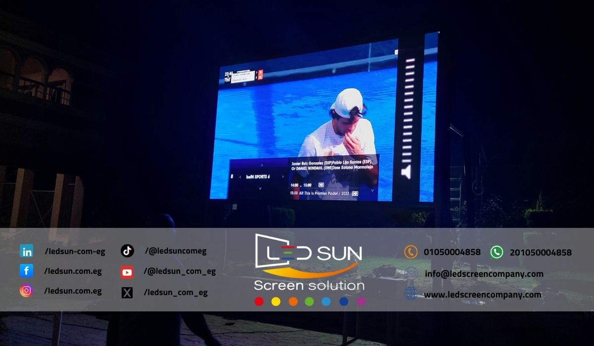 قمنا بتنفيذ مشروع تركيب شاشات LED خارجية لنادي الخمائل لعرض الإعلانات